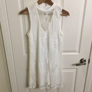 Francesca's off-white lace dress
